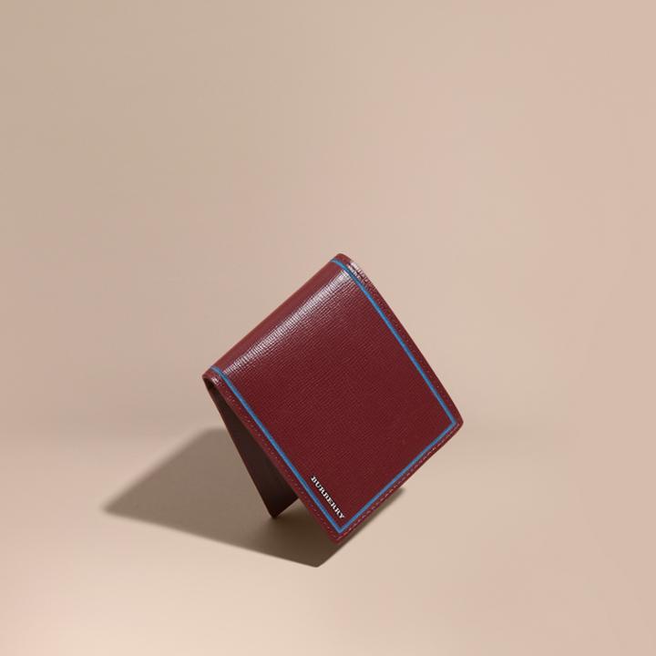 Burberry Burberry London Leather International Bifold Wallet, Red