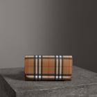 Burberry Burberry Vintage Check Continental Wallet With Zip Card Case, Orange