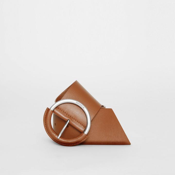 Burberry Burberry Round Buckle Leather Belt, Size: 65, Brown