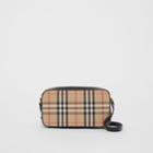 Burberry Burberry Small Vintage Check And Leather Camera Bag, Beige