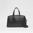 Burberry Burberry Icon Stripe Print Leather Cube Holdall, Black