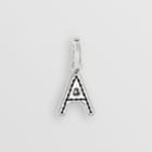 Burberry Burberry Leather-topstitched 'a' Alphabet Charm, Grey