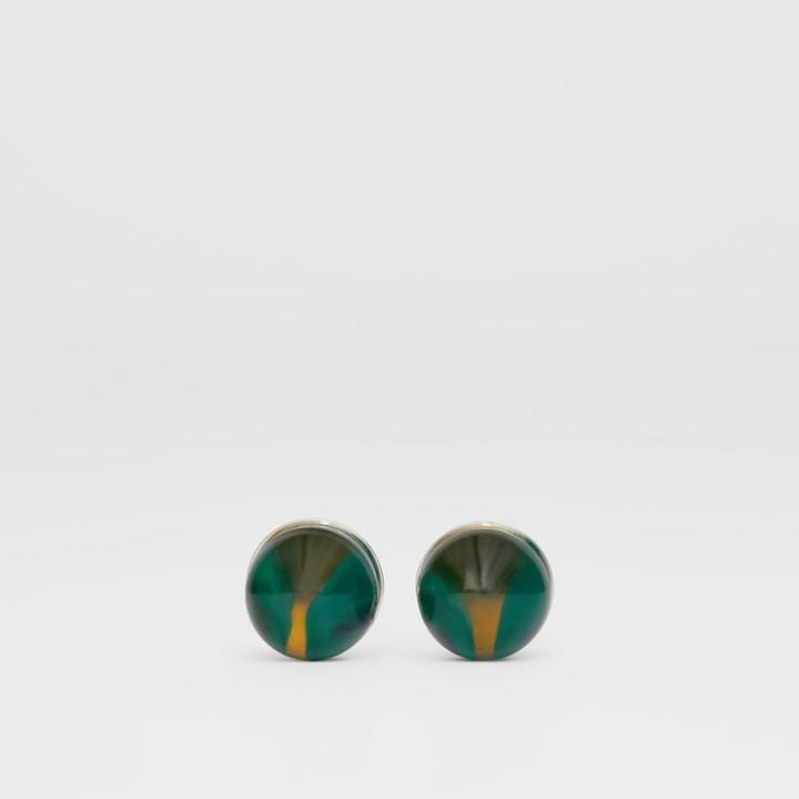 Burberry Burberry Marble And Brass Sphere Cufflinks, Grey