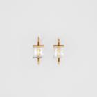 Burberry Burberry Gold And Palladium-plated Monogram Motif Earrings, Light Gold