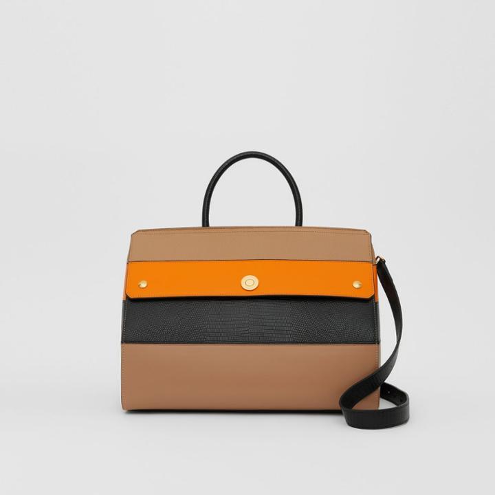 Burberry Burberry Medium Panelled Leather Elizabeth Bag, Beige
