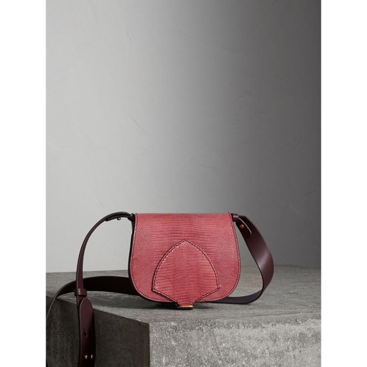 Burberry Burberry The Satchel In Lizard, Pink