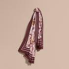 Burberry Burberry Garden Floral Print Cashmere Scarf, Pink