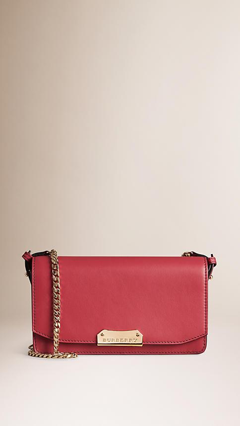 Burberry Small Leather Clutch Bag With Chain