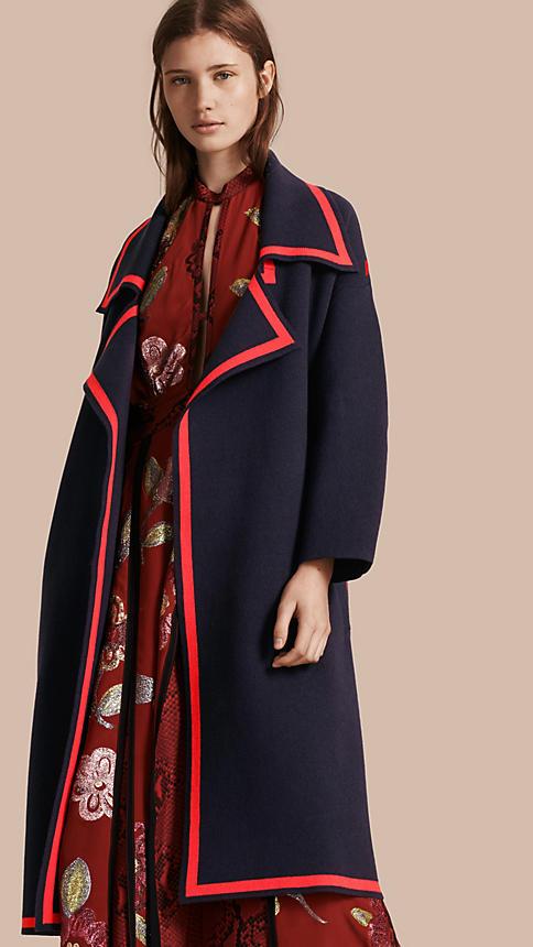 Burberry Stretch Wool Cashmere Wrap Cardigan Coat