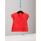 Burberry Burberry Pleat And Check Detail Cotton T-shirt, Size: 10y, Red