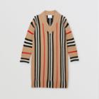 Burberry Burberry Childrens Icon Stripe Wool Cashmere Jacquard Sweater Dress, Size: 14y, Beige