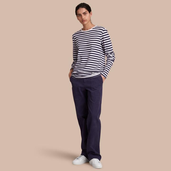 Burberry Burberry Cotton Twill Workwear Trousers, Size: 06, Blue
