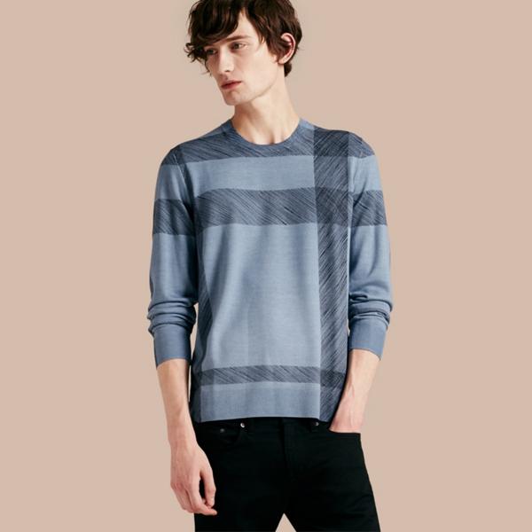 Burberry Abstract Check Merino Wool Sweater