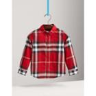 Burberry Burberry Childrens Check Cotton Flannel Button-down Shirt, Size: 14y, Red