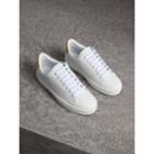 Burberry Burberry Perforated Check Leather Trainers, Size: 36.5, White