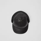 Burberry Burberry Shearling And Leather Baseball Cap, Black