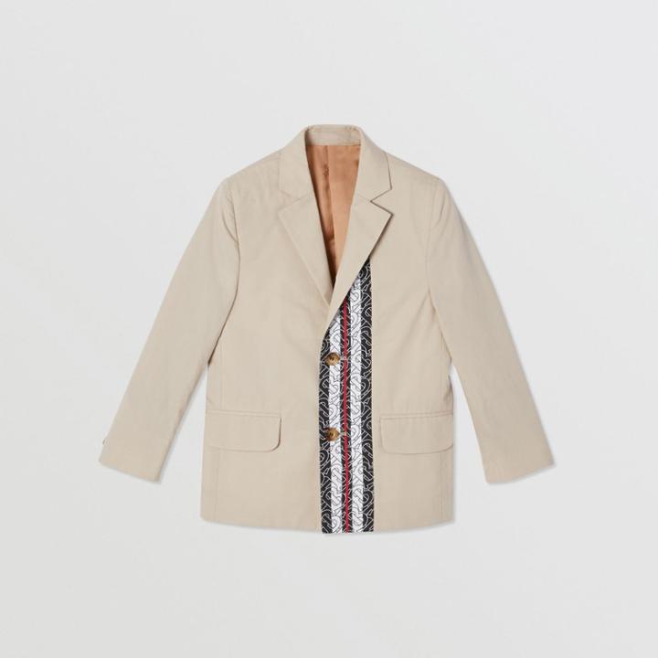 Burberry Burberry Childrens Monogram Stripe Print Cotton Blazer, Size: 12y, Beige