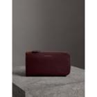 Burberry Burberry Two-tone Leather Ziparound Wallet And Coin Case, Red