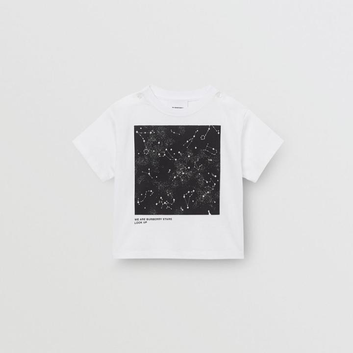 Burberry Burberry Childrens Star Print Cotton T-shirt, Size: 12m, White