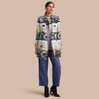 Burberry Burberry Reclining Figure: Bunched Print Silk Trench Coat, Size: 04, White