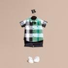 Burberry Burberry Short-sleeved Check Cotton Shirt, Size: 18m, Green