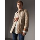 Burberry Burberry Check Detail Diamond Quilted Jacket, Beige
