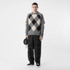 Burberry Burberry Cut-out Detail Merino Wool Cashmere Sweater, Grey