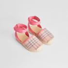 Burberry Burberry Childrens Check And Leather Espadrille Sandals, Size: 7, Pink