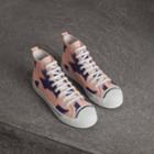 Burberry Burberry Bird Print Canvas High-top Sneakers, Size: 43.5