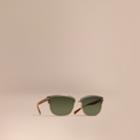 Burberry Burberry Textured Front Square Frame Sunglasses, Green