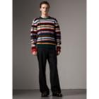 Burberry Burberry Striped Wool Cashmere Cotton Sweater