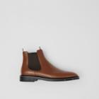 Burberry Burberry Logo Detail Leather Chelsea Boots, Size: 39, Brown
