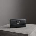 Burberry Burberry D-ring Grainy Leather Continental Wallet, Black