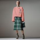 Burberry Burberry Cropped Sweatshirt With Crystal Brooch, Pink