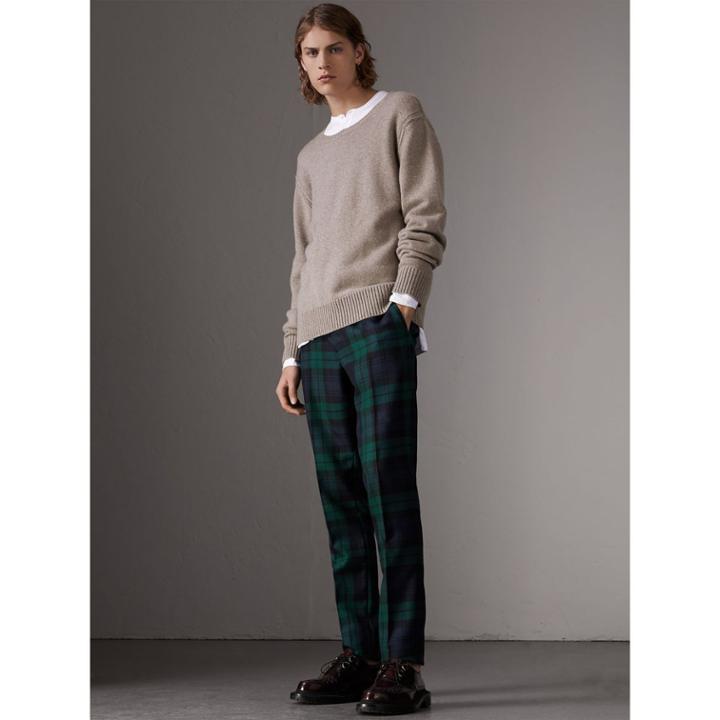 Burberry Burberry Open-knit Detail Wool Cashmere Sweater, Brown