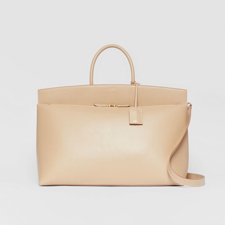 Burberry Burberry Extra Large Leather Society Top Handle Bag, Yellow
