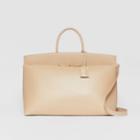 Burberry Burberry Extra Large Leather Society Top Handle Bag, Yellow