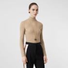 Burberry Burberry Fish-scale Print Stretch Jersey Turtleneck Top, Size: M, Beige