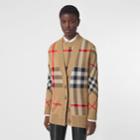 Burberry Burberry Check Technical Wool Jacquard Cardigan, Size: M, Beige