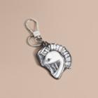 Burberry Burberry Pallas Helmet Motif Leather Key Ring, Black
