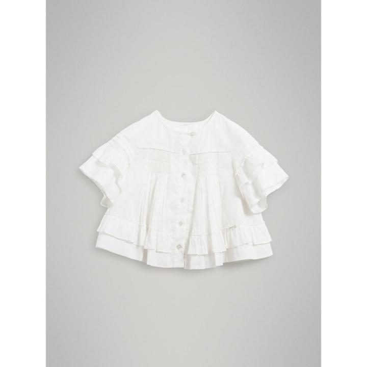 Burberry Burberry Smocked Cotton Shirt, Size: 4y