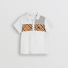 Burberry Burberry Childrens Vintage Check Panel Cotton Polo Shirt, Size: 14y