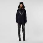 Burberry Burberry Cable Knit Technical Cotton Reconstructed Sweater, Black