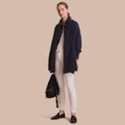 Burberry Burberry Shawl Collar Check-knit Wool Silk Blend Jacket, Blue