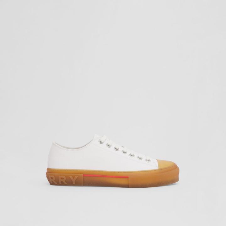 Burberry Burberry Logo Detail Cotton Sneakers, Size: 39.5