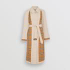 Burberry Burberry Vintage Check And Tropical Gabardine Car Coat, Size: 06, Beige