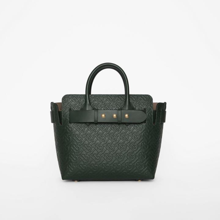 Burberry Burberry The Small Monogram Leather Triple Stud Belt Bag, Green