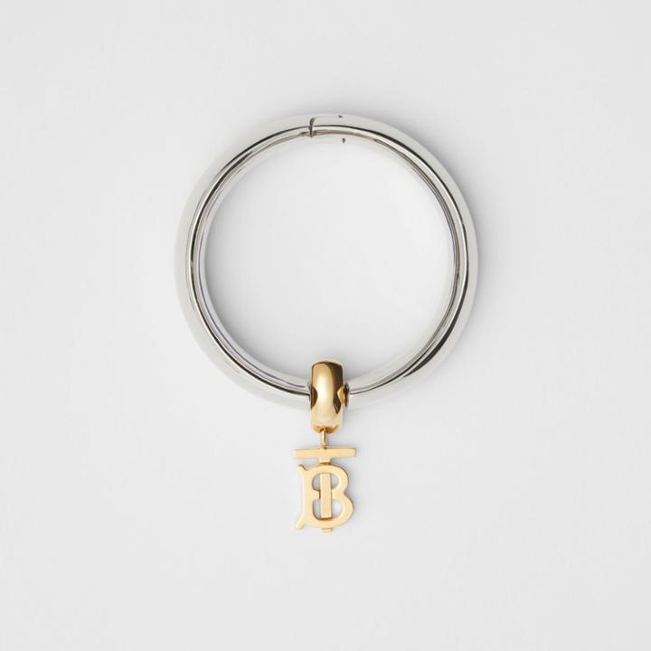Burberry Burberry Palladium-plated Monogram Motif Bangle, Grey
