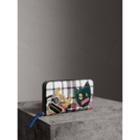Burberry Burberry Creature Appliqu Check Leather Ziparound Wallet