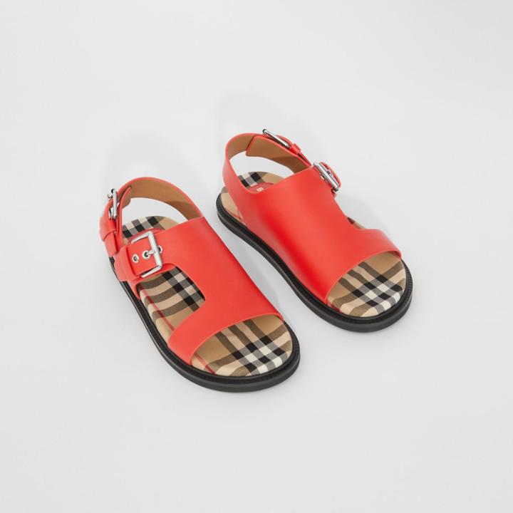 Burberry Burberry Childrens Leather Buckled Sandals, Size: 27